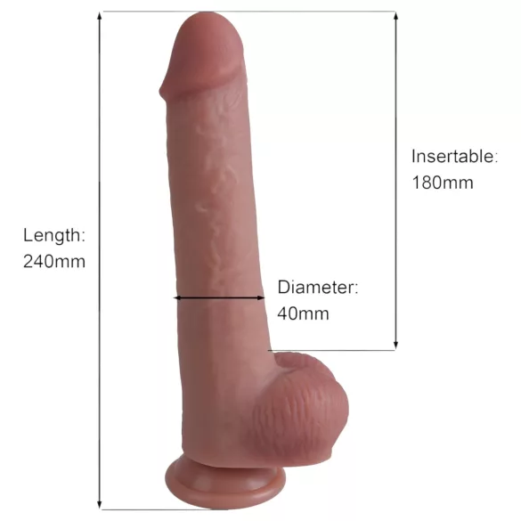 Natural Play - silikona dildo 24 cm (dabīgs)