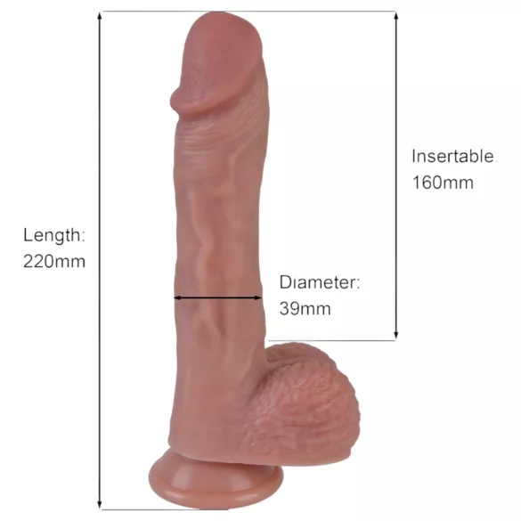 Natural Play - bīdāms-rotējošs vibrators (dabisks)