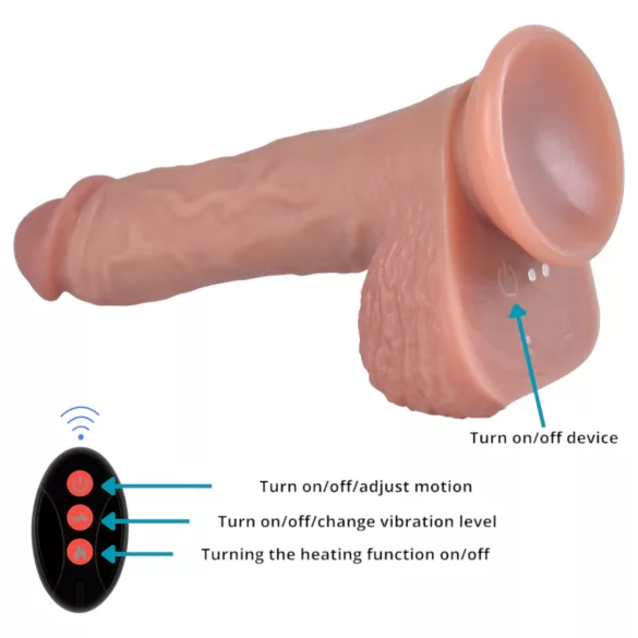 Natural Play - bīdāms-rotējošs vibrators (dabisks)