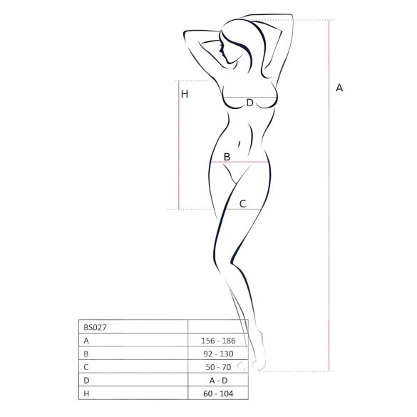 Passion BS027 - tīkliņveida minikleita (balta) - S-L