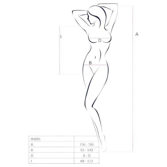 Passion BS035 - sieviešu atvērts necaurspīdīgs bodijs ar lencītēm balts S-L