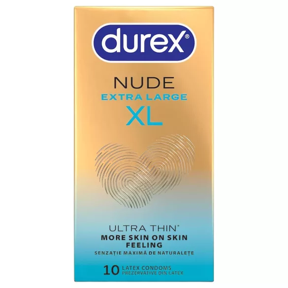 Durex Nude XL - īpaši lieli prezervatīvi (10 gab.)
