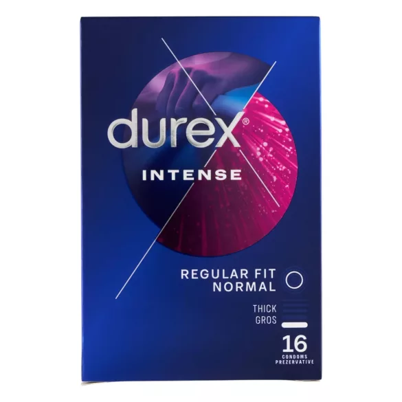 Durex Intense - prezervatīvi, riboti un punktēti, 16 gab.