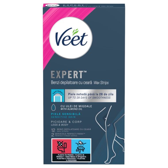 Veet Expert - depilācijas vaskstrēmeles sausai ādai 12 gab.