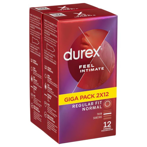 Durex Feel Intimate - prezervatīvi, īpaši plāni, 2x12 gab