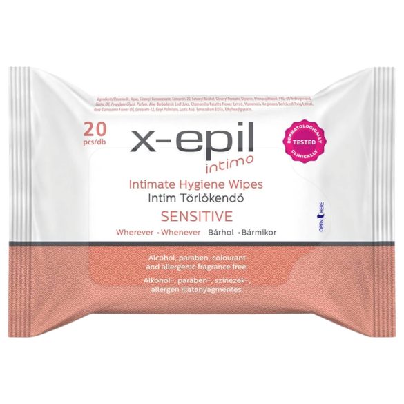 X-Epil Intimo Sensitive - intīmās salvetes jutīgai ādai (20 gab.)