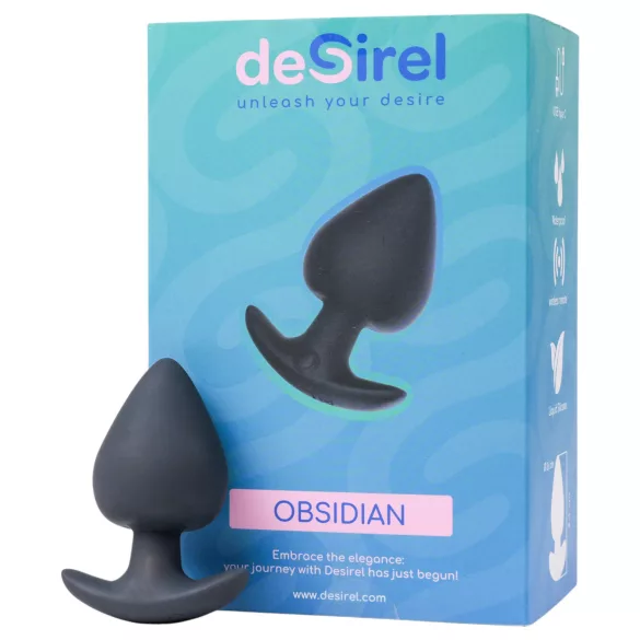 Desirel Obsidian - ar aplikāciju vadāms anālais vibrators (melns)
