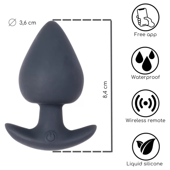 Desirel Obsidian - ar aplikāciju vadāms anālais vibrators (melns)