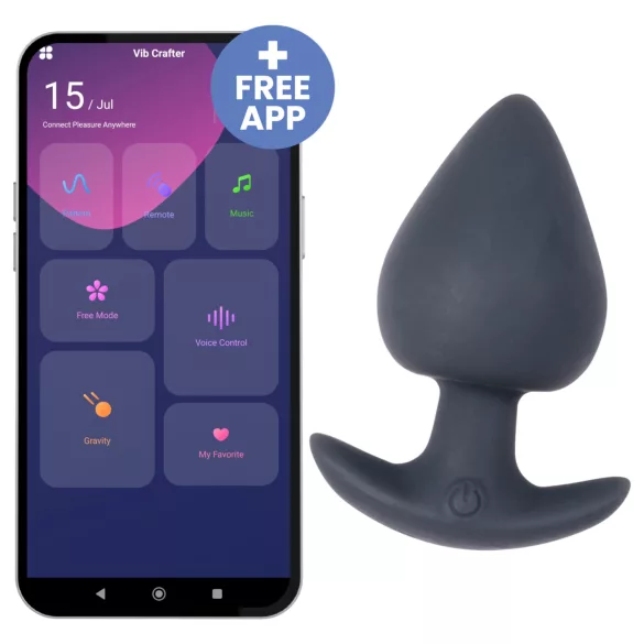 Desirel Obsidian - ar aplikāciju vadāms anālais vibrators (melns)