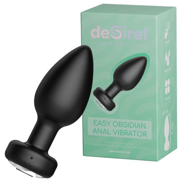 Desirel Easy Obsidian - bezvadu, radio vadīts anālais vibrators (melns)