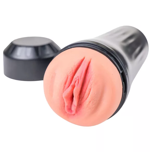 Desirel True Touch - vibrējoša reālistiska maksts, dabiska/melna