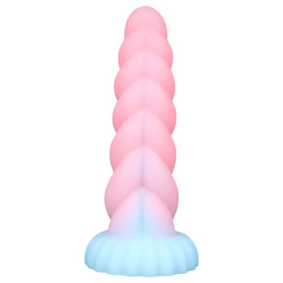 OgazR - vienradža dildo, spīdošs, 22 cm, varavīksnes krāsas
