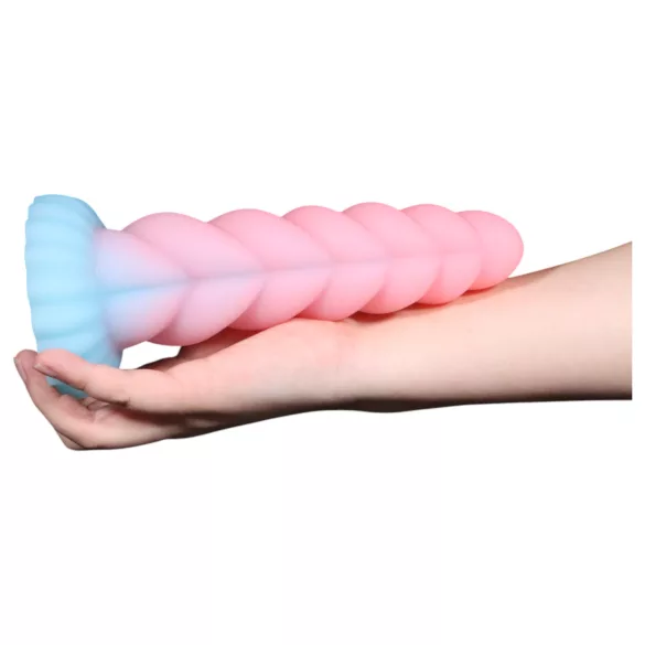 OgazR - vienradža dildo, spīdošs, 22 cm, varavīksnes krāsas