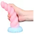 OgazR - vienradža dildo, spīdošs, 22 cm, varavīksnes krāsas