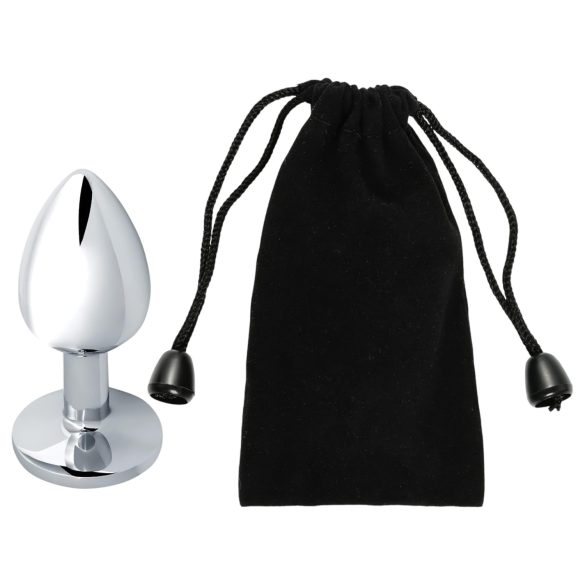 Sunfo - metāla anālais plugs ar zilu akmeni sudraba krāsā