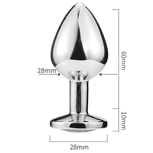 Sunfo - metāla anālais plug ar sirds formas gaiši zilu akmeni, sudraba