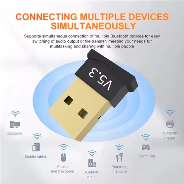 Bluetooth 5.3 USB adapteris līdz 6 ierīcēm