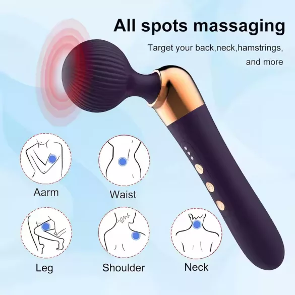 Izliekts - masāžas vibrators - uzlādējams - melns
