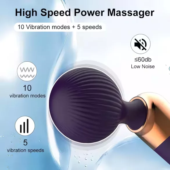 Izliekts - masāžas vibrators - uzlādējams - melns