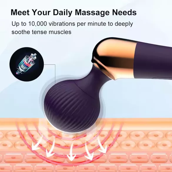 Izliekts - masāžas vibrators - uzlādējams - melns