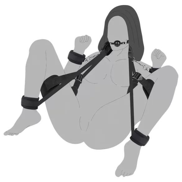 Lonely - BDSM roku dzelžu komplekts melns