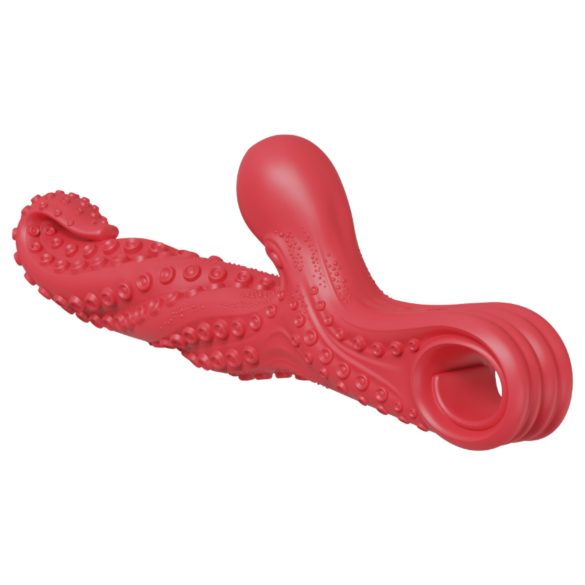 Monster Fuck - vibrator ar klitora kātiņu, polipveida, sarkans