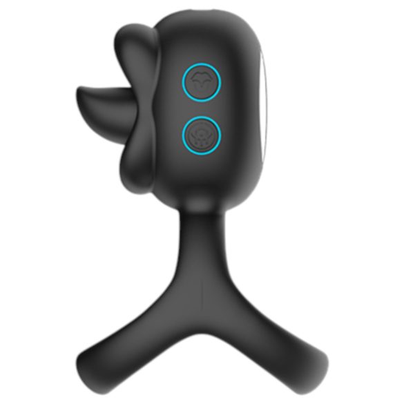 Biu-Biu - penisam gredzens un klitora vibrators ar laizīšanas funkciju melns