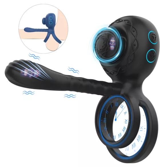 Biu-Biu - pāra vibrators un dzimumlocekļa gredzens melns