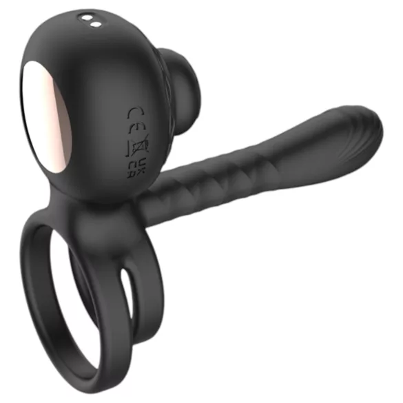 Biu-Biu - pāra vibrators un dzimumlocekļa gredzens melns