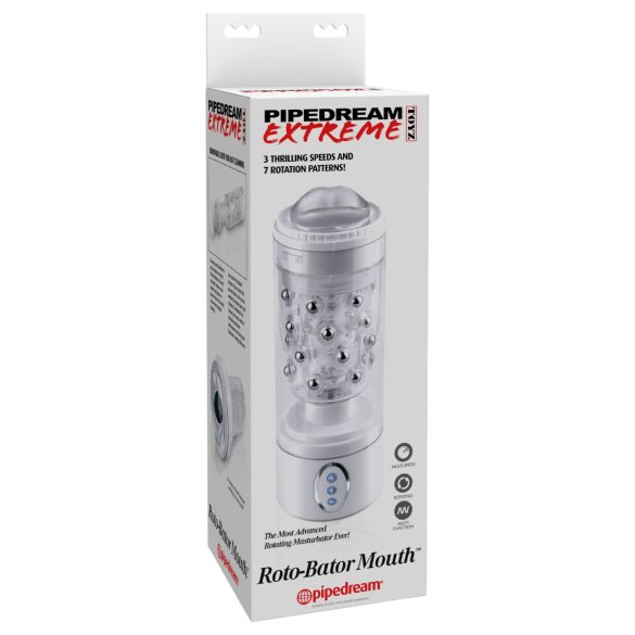 PDX Roto-Bator - vīriešu vibrējošs masturbators mute balts