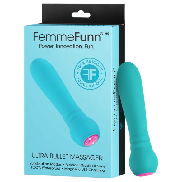 FemmeFunn vibrators ultra bullet ūdensizturīgs, premium kvalitāte, tirkīza