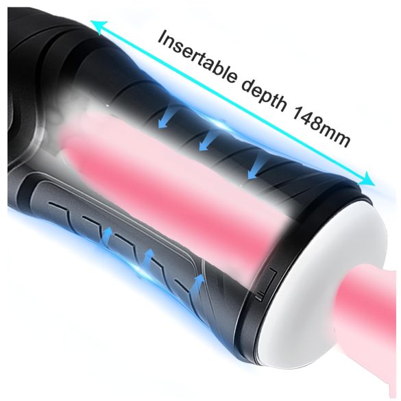 AlvUp - vīriešu masturbators ar sūkšanu un vibrāciju melns