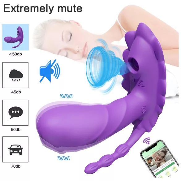 AlvUp - ar lietotni vadāms uzliekams vibrators (violets)
