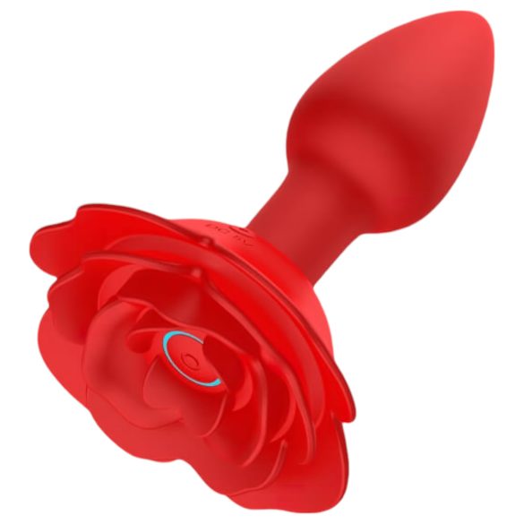 Rose Plug - anālais vibrators ar akumulatoru un tālvadību sarkans
