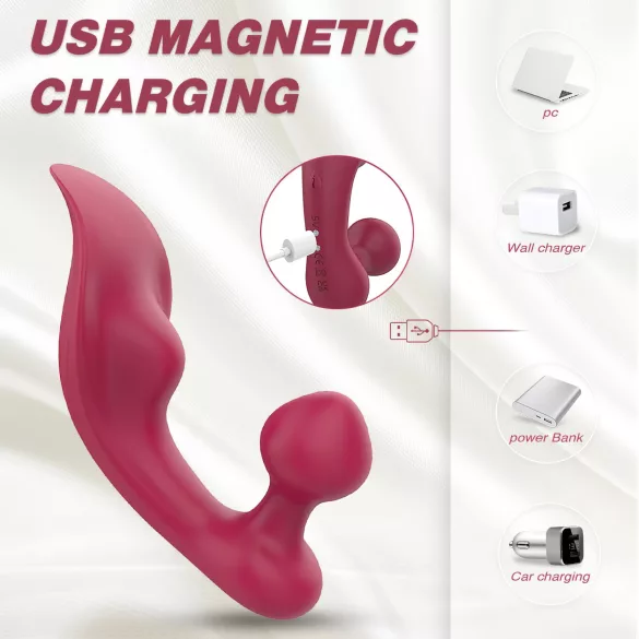 Sex HD Chomper - klitora un anālais vibrators sarkans