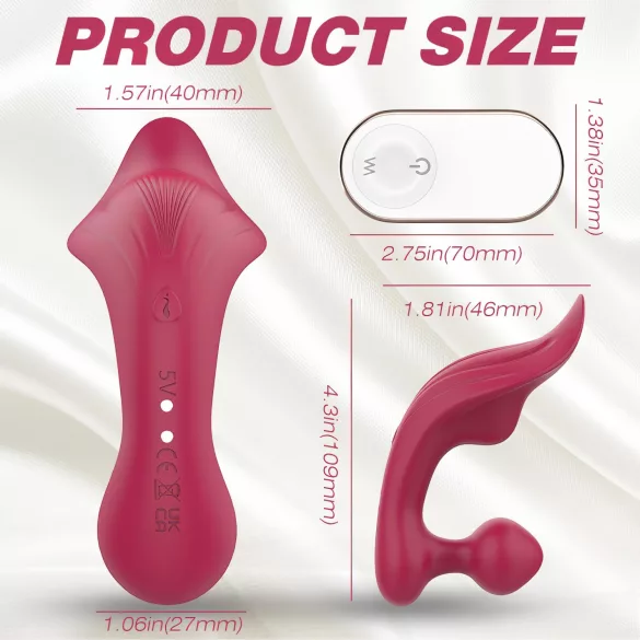 Sex HD Chomper - klitora un anālais vibrators sarkans