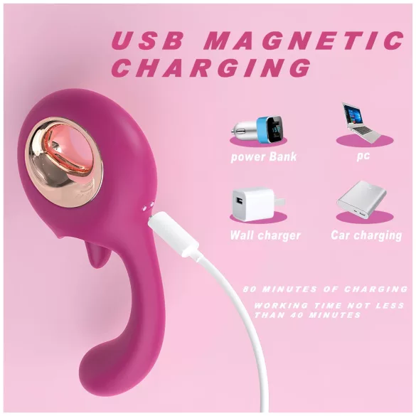 Sex HD - orālais un G-punkta vibrators (sarkans)