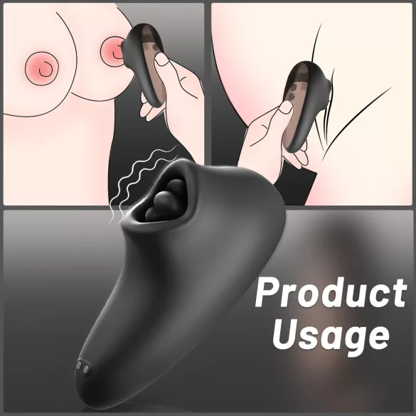 Sex HD Mirror - klitora vibrators ar sildīšanas funkciju melns