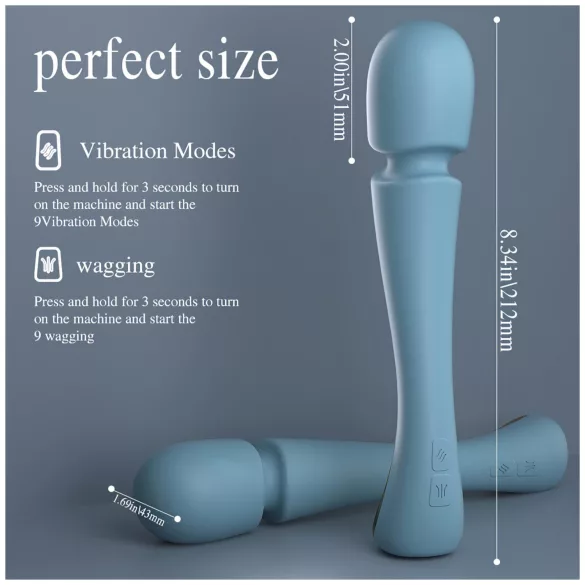 SEX HD Dancer - masāžas vibrators ar vibrāciju, tirkīza krāsa
