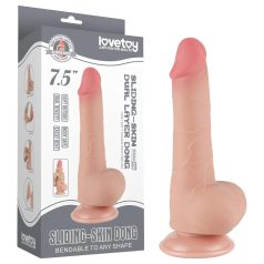   Lovetoy divslāņu dildo ar sēkliniekiem 20 cm naturālas krāsas