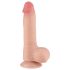 Lovetoy Sliding-Skin - divslāņu dildo ar sēkliniekiem - 20cm (dabīgs)