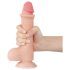 Lovetoy Sliding-Skin - divslāņu dildo ar sēkliniekiem - 20cm (dabīgs)