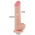 Lovetoy divslāņu dildo ar sēkliniekiem 20,8cm naturāls