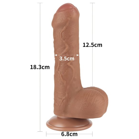 Lovetoy Sliding-Skin - sēklinieku divslāņu dildo - 18,3 cm (dabisks)