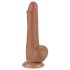 Lovetoy Sliding-Skin - divslāņu dildo ar sēkliniekiem - 19,5 cm (dabīgs)