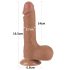 Lovetoy Sliding-Skin - sēklinieku divkāršais slānis dildo - 19,5 cm (tumšs dabīgs)