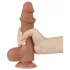 Lovetoy divslāņu dildo ar sēkliniekiem 20,8 cm tumši miesas krāsa
