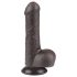Lovetoy Sliding-Skin - sēklinieki divslāņu dildo - 18,3cm (brūns)