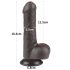 Lovetoy Sliding-Skin - sēklinieki divslāņu dildo - 18,3cm (brūns)