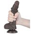 Lovetoy Sliding-Skin - piesūcekņa dubultā slāņa dildo - 19,5 cm (brūns)